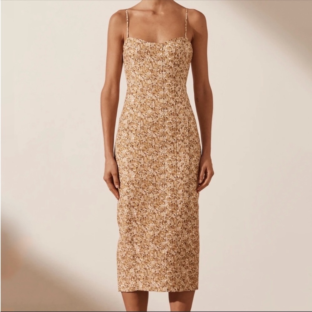 Shona Joy Orion Midi Dress Cumin Floral 4